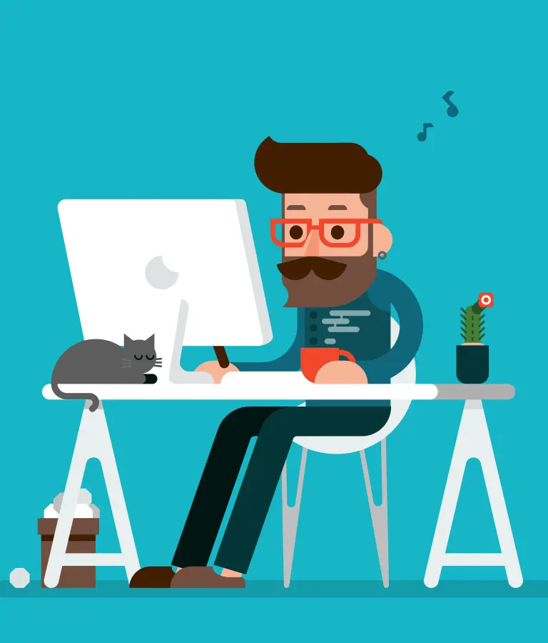 Freelance Webmaster 1 Freelance Webmaster in desk